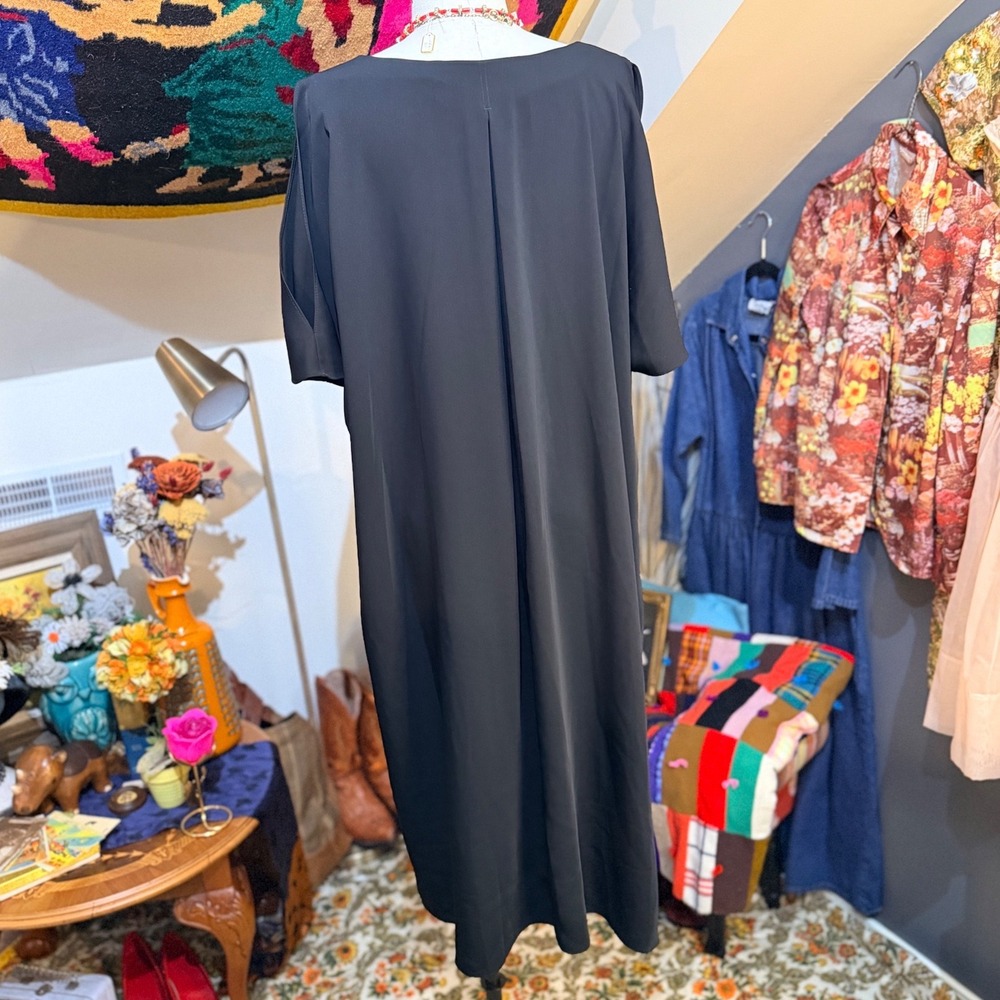 Rachel Roy Black‎ V-Neck Split Sleeve Shift Dress / Caftan XXL w/ Pockets - Picture 4 of 8